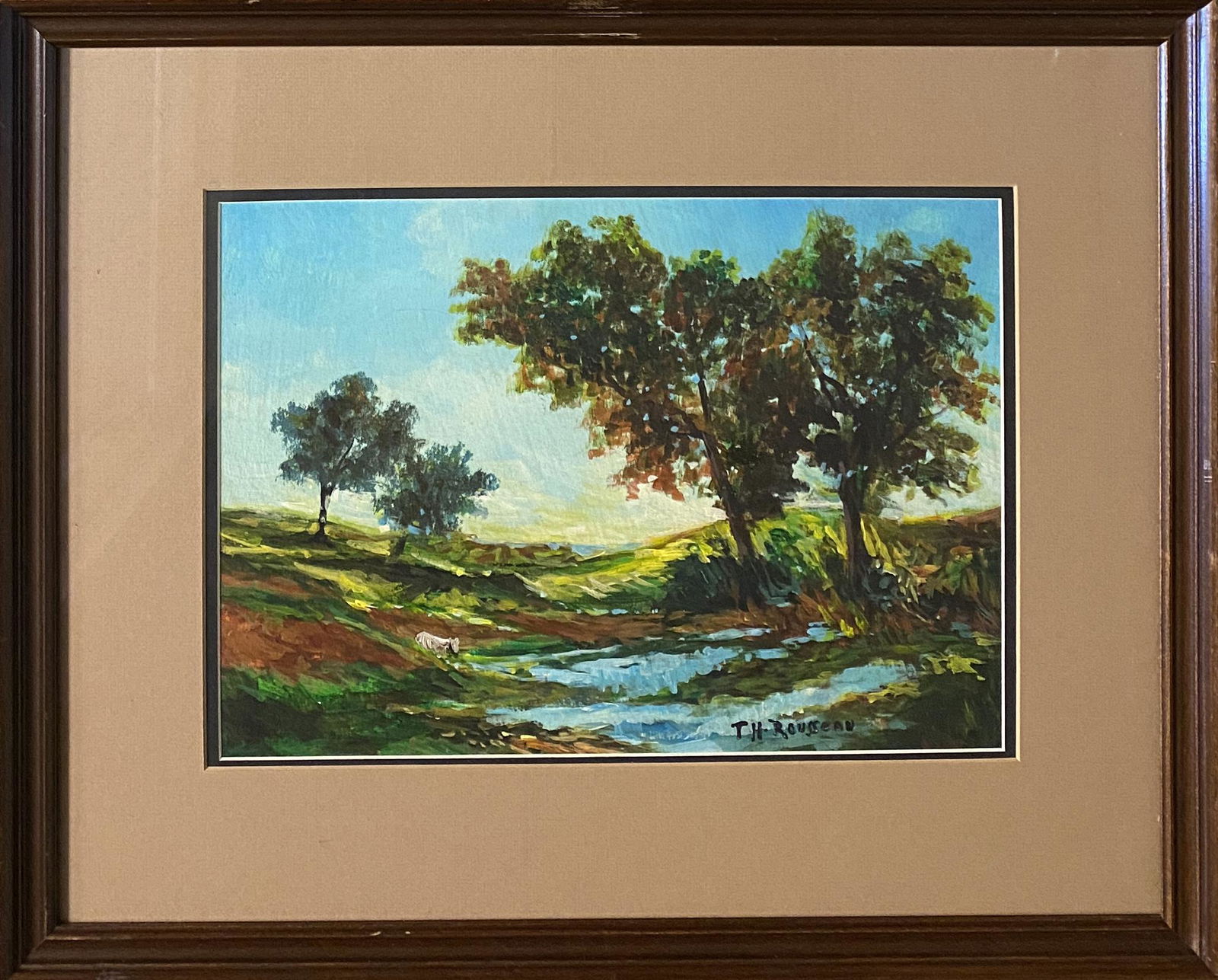 Theodore Rousseau French Landscape (1812-1867) Oil: This lot consists of a vibrant impressionist landscape hand-painted oil on canvas. The lot is done in the style of Theodore Rousseau. tienne Pierre Theodore Rousseau (April 15, 1812Â– December 22,