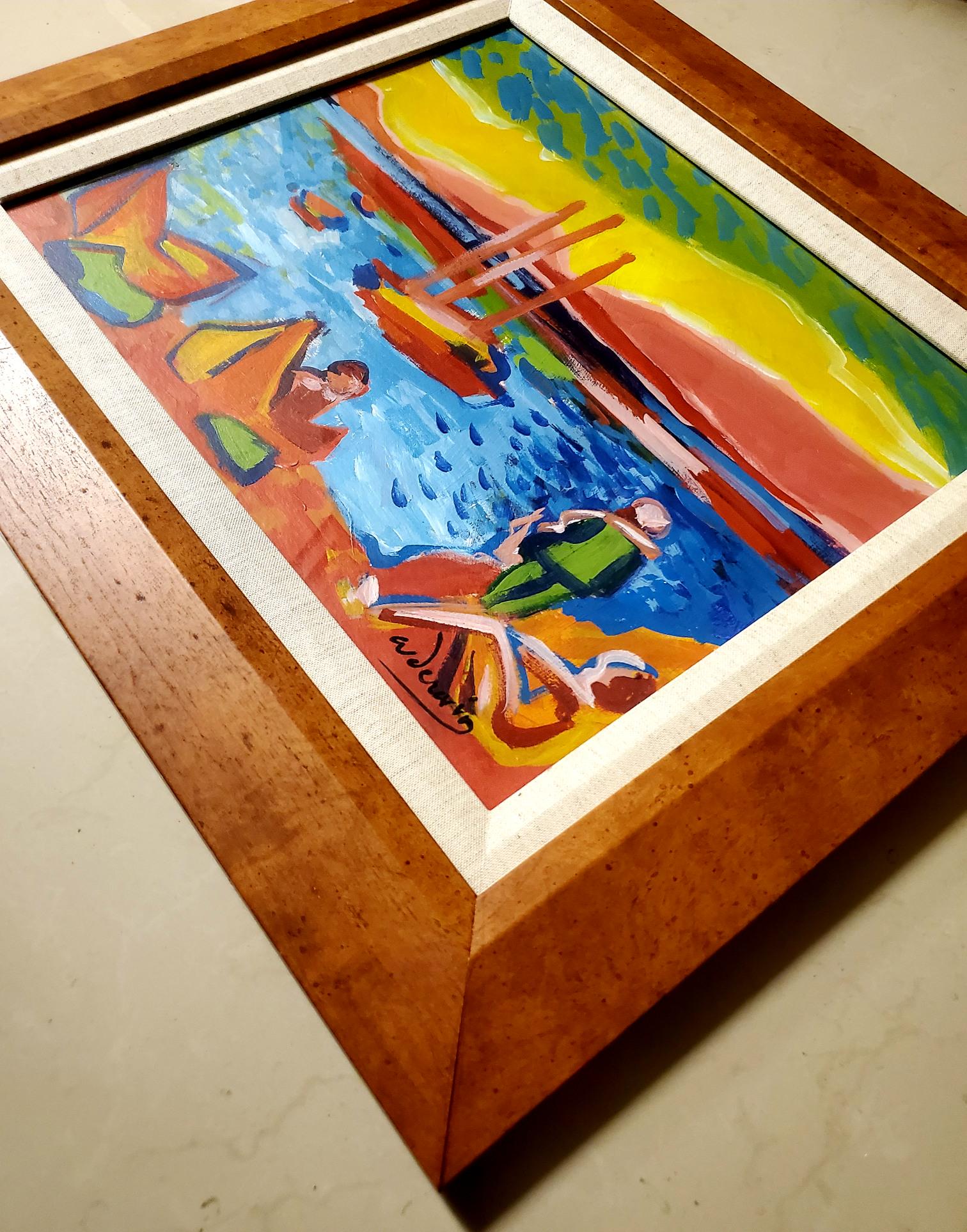 Andre Derain Colorful French Oil Landscape Fauvism: This lot consists of a hand painted landscape oil over board in the style of Andre Derain ; Andre Derain (10 June 1880 - 8 September 1954) was a French artist, painter, sculptor and co-founder of Fauv