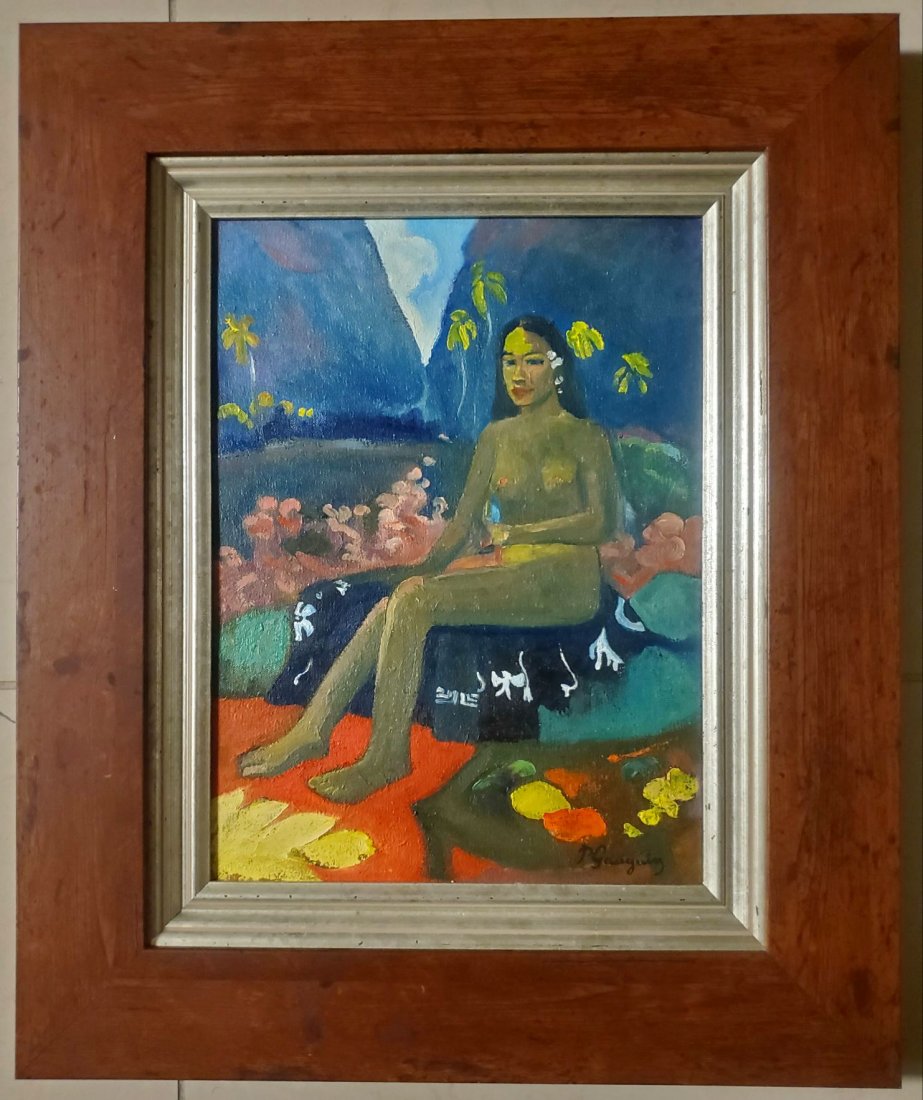 Paul Gauguin Landscape French Post Impressionist Canvas: This lot consists of a hand-painted oil on canvas. It depicts a beautiful impressionist landscape painting in Gauguin's distinct style. In the style of: Henri Paul Gauguin (7 June 1848 - 8 May 1903) w