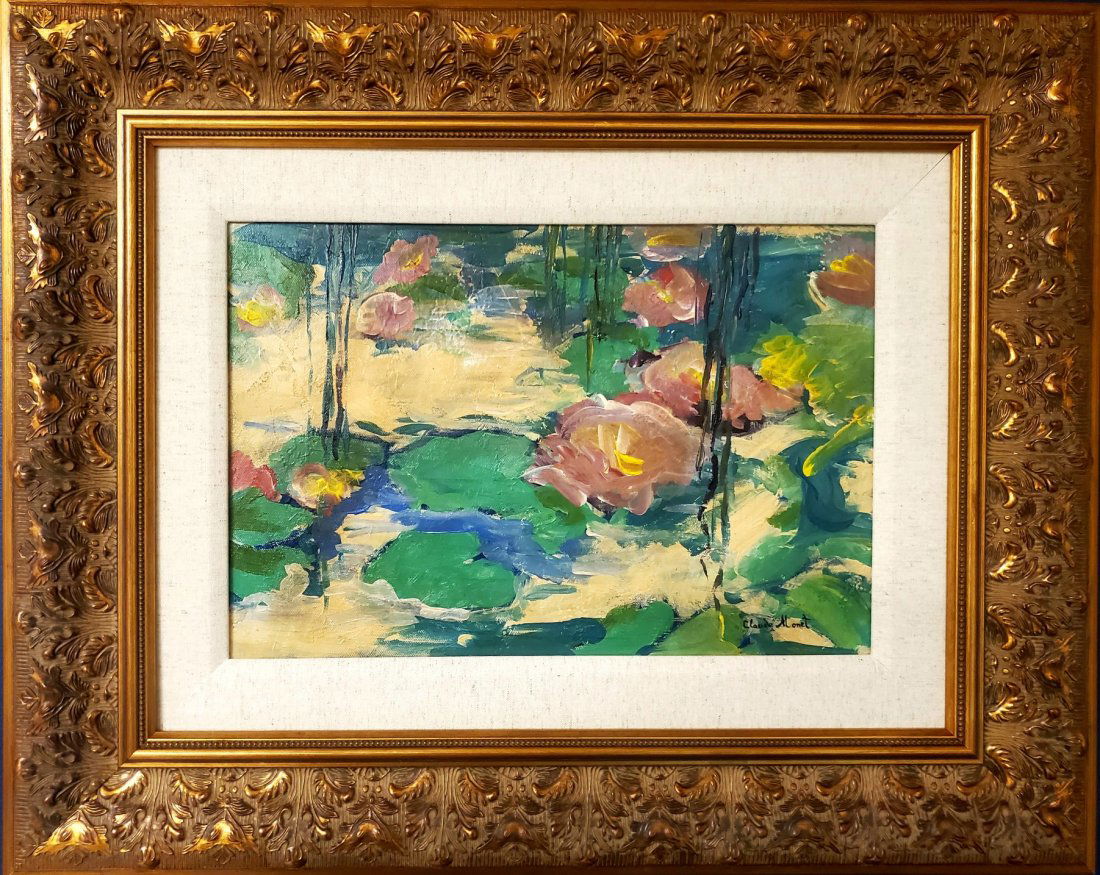 Claude Monet Landscape Impressionist Oil Canvas: This lot consists of hand painted impressionism oil on canvas in the style of Claude Monet. Oscar Claude Monet (14 November 1840 - 5 December 1926) was a founder of French Impressionist painting, and