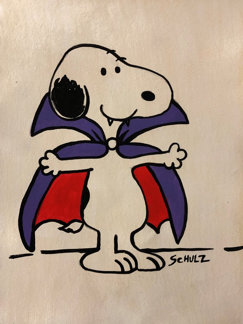 Charles Schulz Pop Comic American Charly Brown Snoopy: This lot consists of a hand painted mixed media on hard paper in the style of Charles Monroe "Sparky" Schulz (November 26, 1922 Ã‚â€“ February 12, 2000),[2] was an American cartoonist and crea