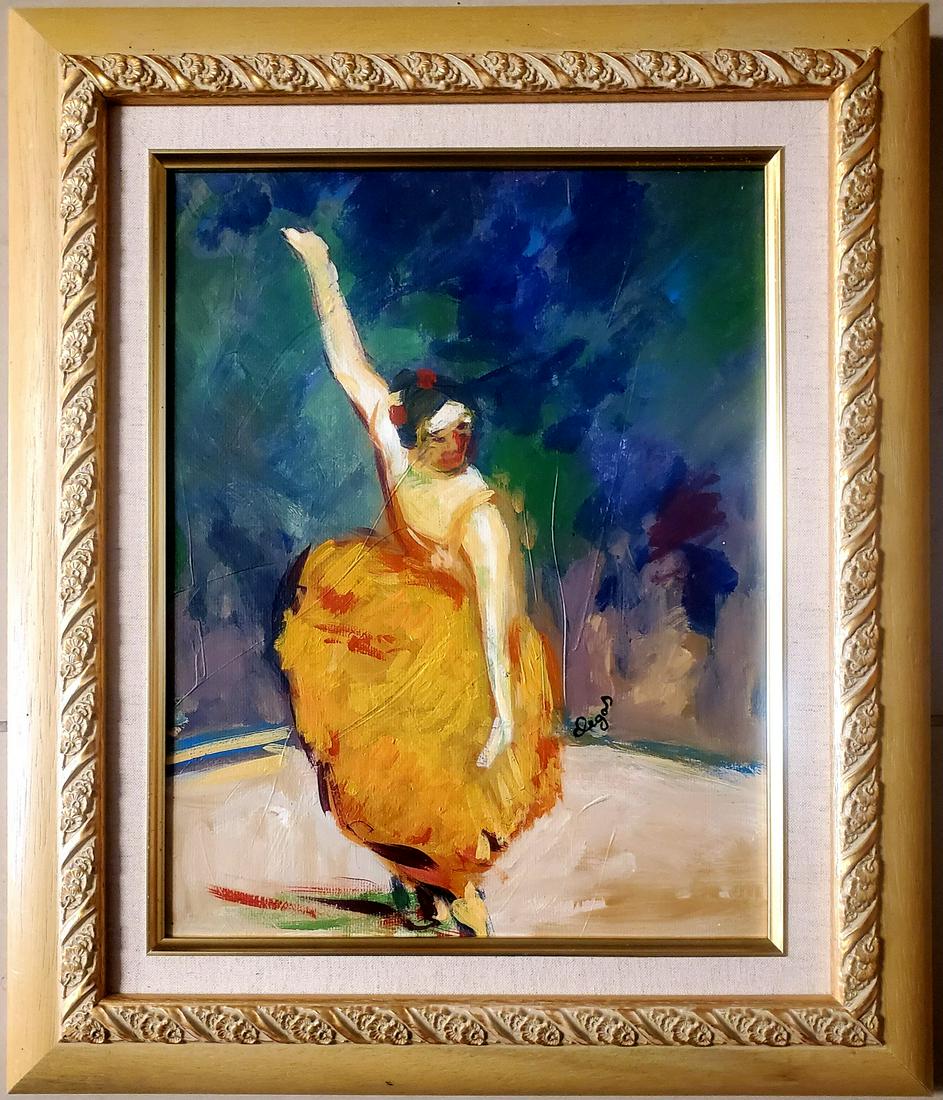 Edgar Degas Ballerina Dancer Impressionist Mixed Media: This lot consists of a hand painted mixed media on board in the style of Edgar Degas (1834-1917). Edgar Degas was born Hilaire-Germain-Edgar De Gas, was a French artist famous for his paintings, sculp
