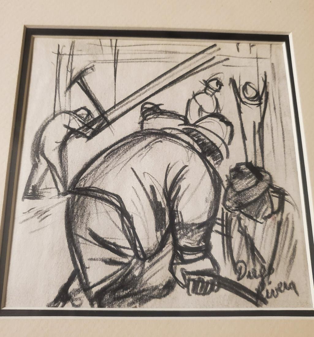Diego Rivera Drawing Mexican Muralist Studio Landscape: This lot consists of hand-drawn graphite on paper in the style of Diego Rivera (Mexican, 1886-1957.Diego Maria de la Concepcion Juan Nepomuceno Estanislao de la Rivera y Barrientos Acosta y Rodriguez,