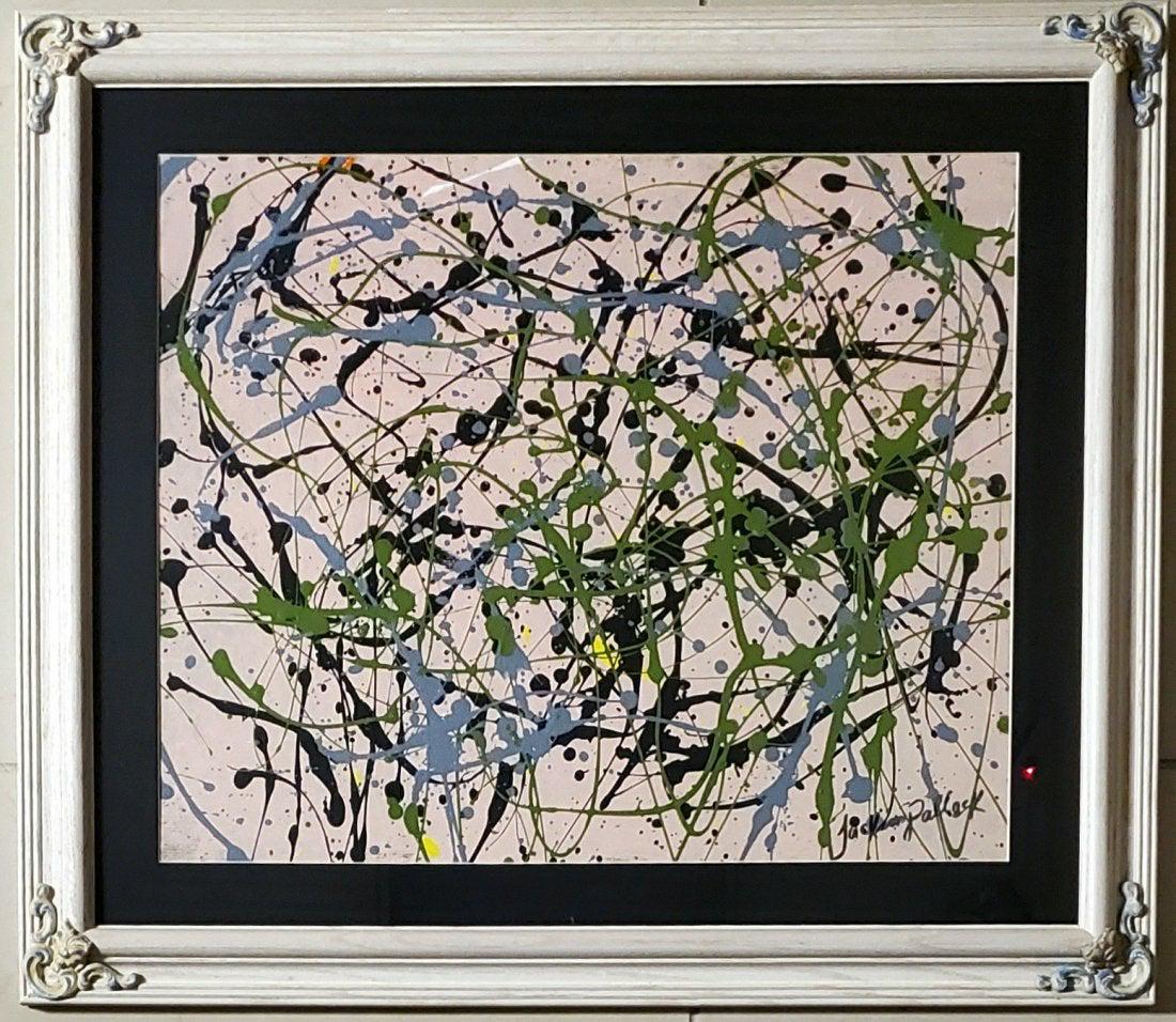 Jackson Pollock Abstract Expressionist - Style of: This lot consists of mixed media drawing on paper. Done in the prevailing, abstract expressionist style of Jackson Pollock (American, 1912-1956). Paul Jackson Pollock was an American painter and a maj