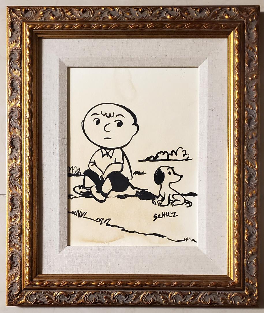 Charles Schulz Pop Comic American Charly Brown Snoopy: This lot consists of a hand painted mixed media on hard paper in the style of Charles Monroe "Sparky" Schulz (November 26, 1922 “ February 12, 2000),[2] was an American cartoonist and creator of the