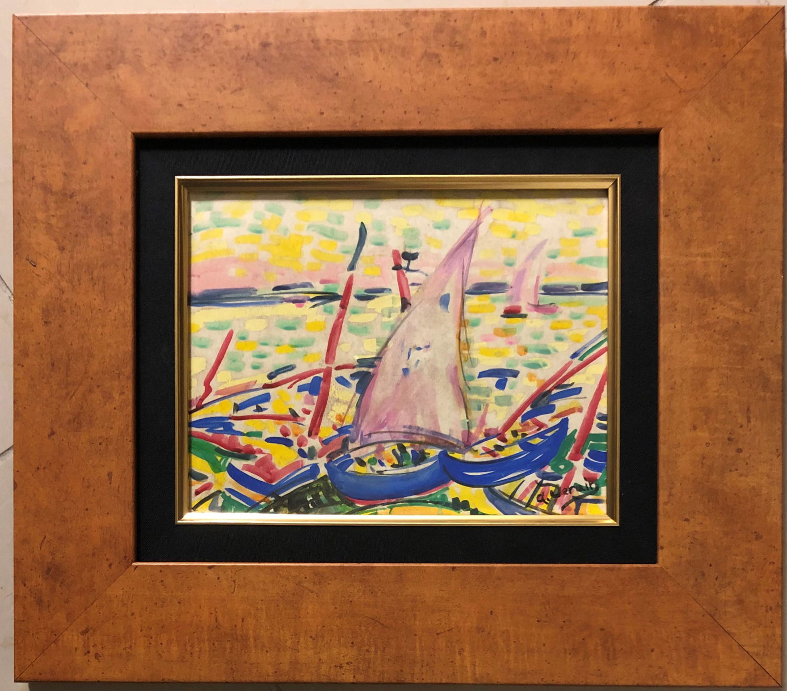 Andre Derain Landscape Matisse era Drawing French Art: This lot consists of a hand painted landscape mixed media on paper in the style of Andre Derain ; Andre Derain (10 June 1880 - 8 September 1954) was a French artist, painter, sculptor and co-founder o