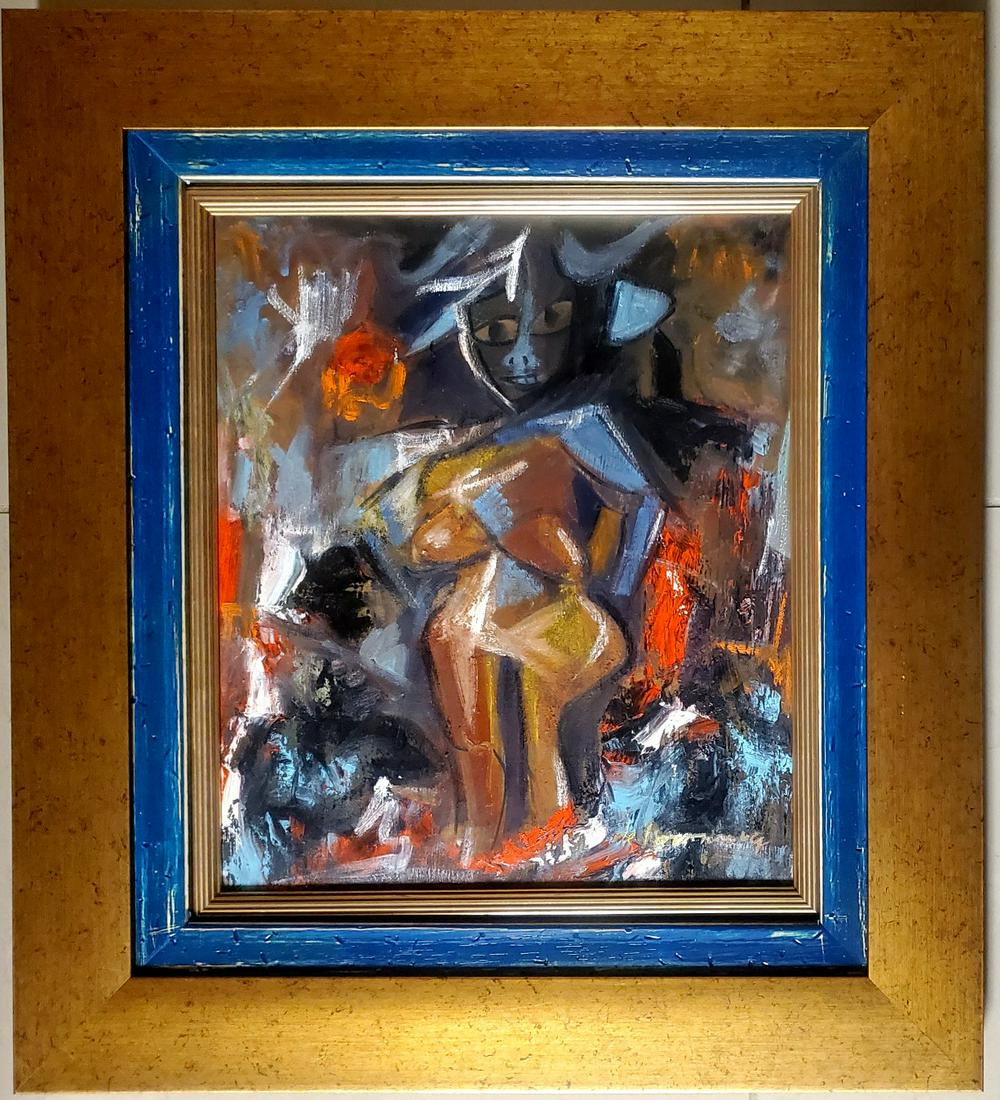 Willem de Kooning Abstract Expressionist Oil Canvas: This lot consists hand-painted oil on canvas abstract expressionist in the style of Willem de Kooning (Dutch American, 1904-1997) de Kooning was a Dutch American abstract expressionist artist who was
