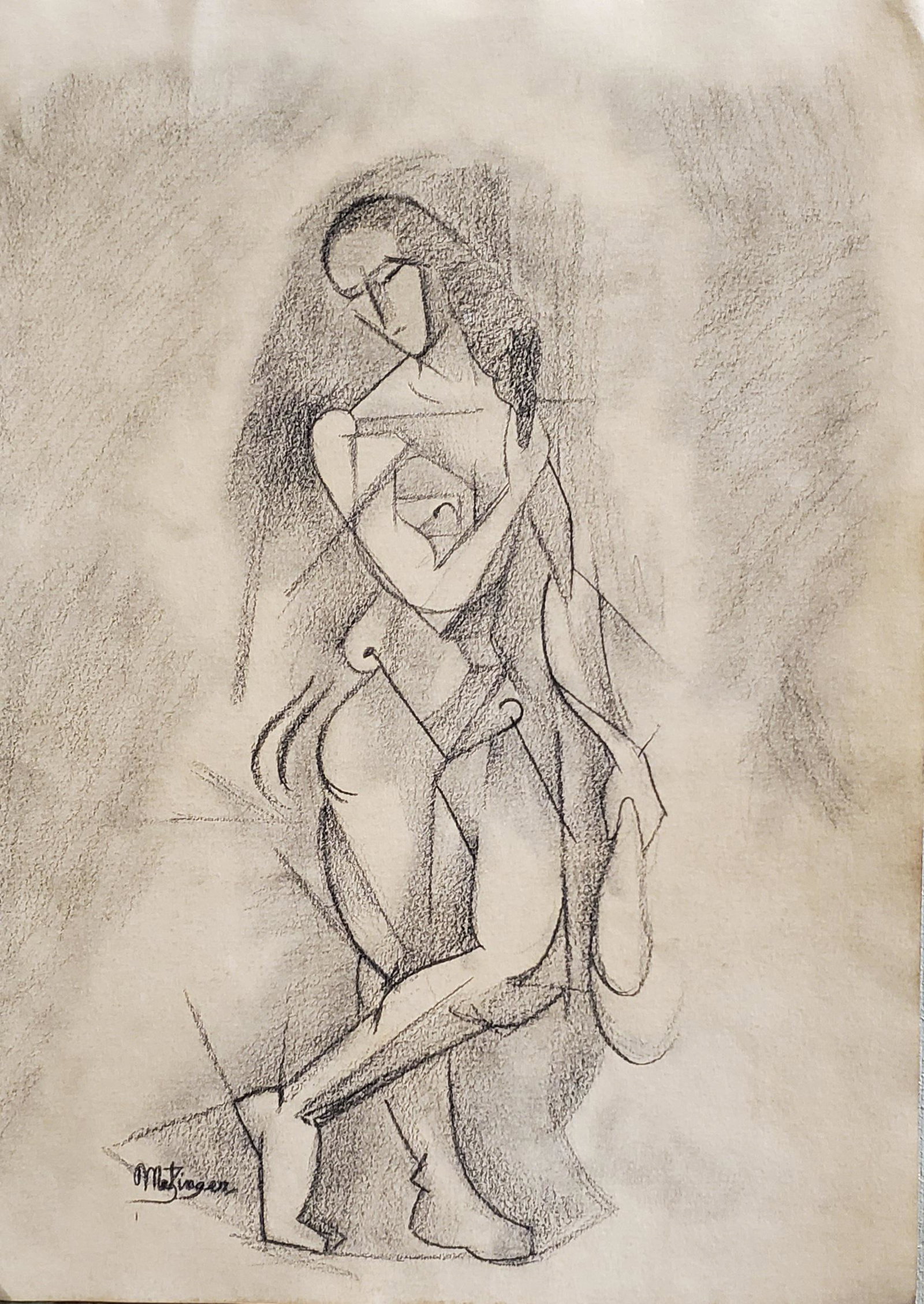 Jean Metzinger French Cubist Female Women Abstract Art: FREE SHIPPING WORLDWIDE ON THIS AUCTION This lot consists of a hand-drawn graphite on paper in the style of of Jean Dominique Antony Metzinger (French:; 24 June 1883 ÃƒÂ‚Ã‚Â– 3 November 195