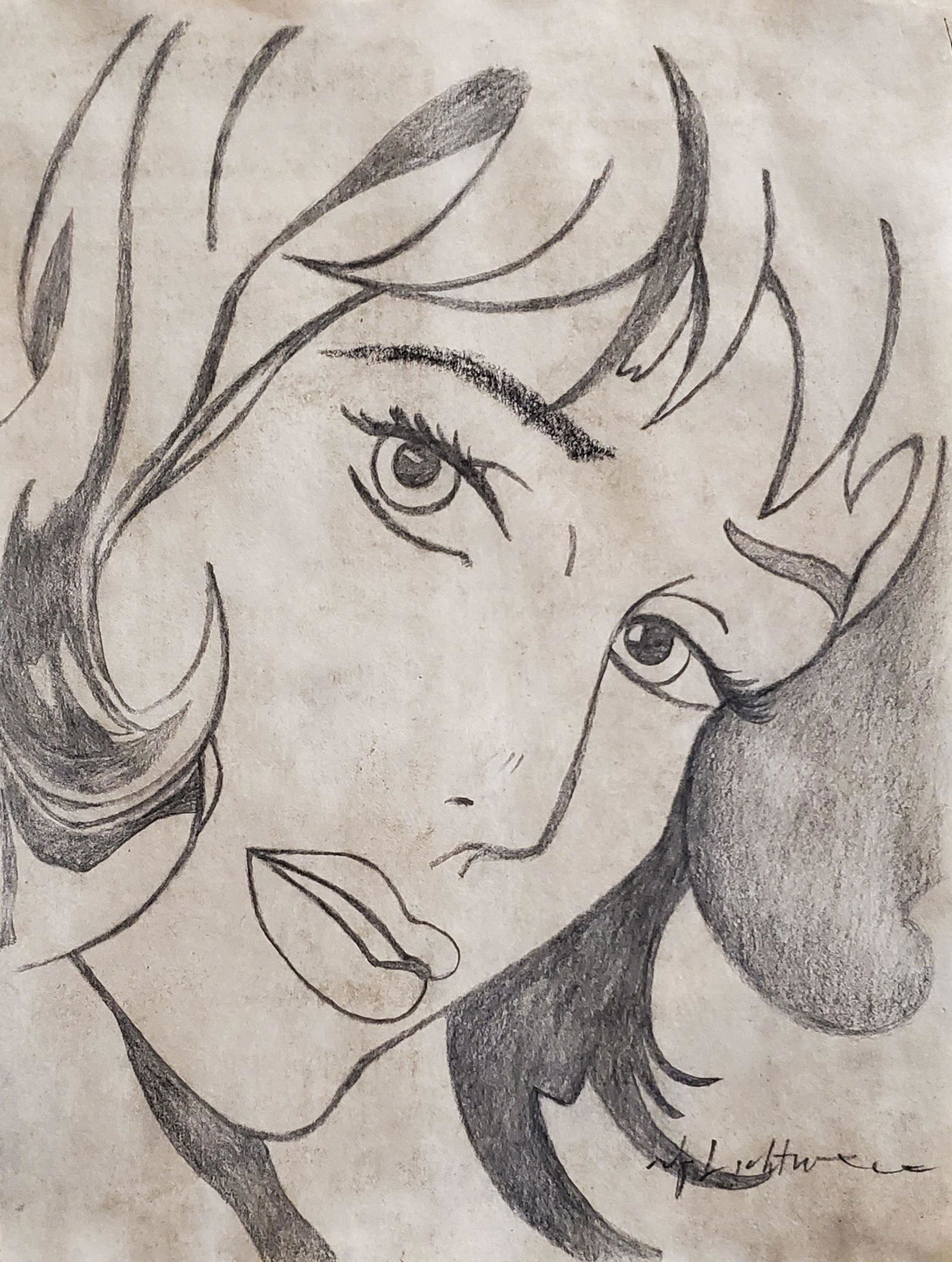 Roy Lichtenstein Women Female Pop Art Women Love NY: This lot consists of a hand drawn graphite on paper pop art in the style of Roy Lichtenstein. Roy Fox Lichtenstein (October 27, 1923 - September 29, 1997) was an American pop artist. During the 1960s,