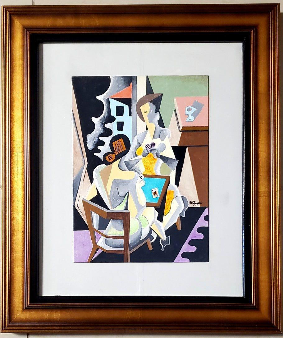 Jean Metzinger French Cubist Female Women Abstract Art: This lot consists of a hand-painted mixed media on hard board in the style of of Jean Dominique Antony Metzinger (French:; 24 June 1883 ÃƒÂƒÃ‚Â‚ÃƒÂ‚Ã‚Â– 3 November 1956) was a maj