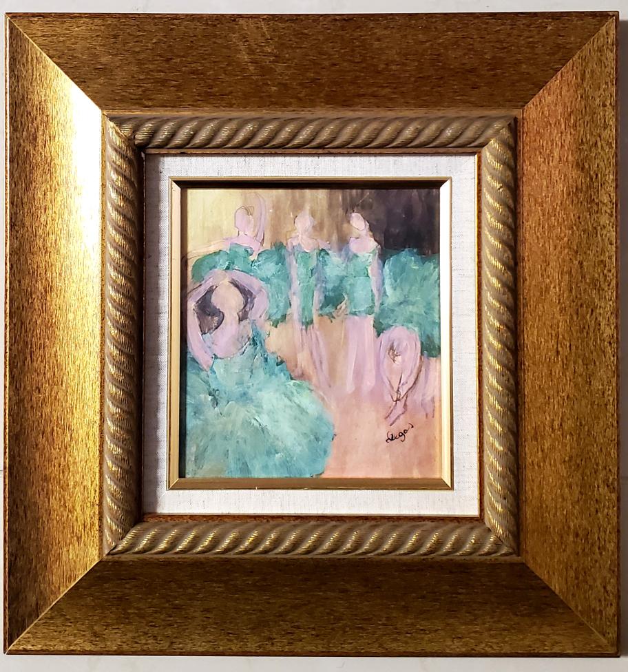 Edgar Degas Impressionist French Ballerina Dancer Women: This lot consists of a hand drawn mixed media on paper in the style of Edgar Degas (1834-1917). Edgar Degas was born Hilaire-Germain-Edgar De Gas, was a French artist famous for his paintings, sculptu