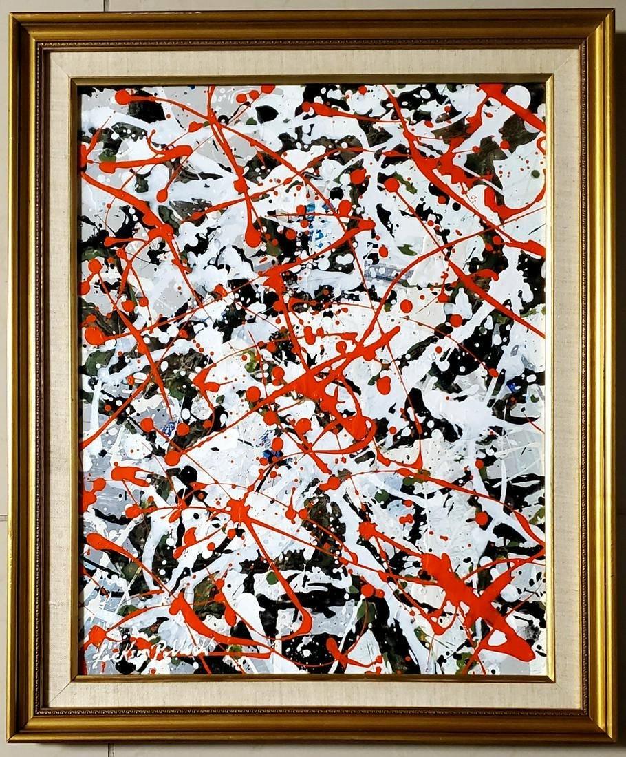 Jackson Pollock Abstract Expressionist oil - style of (1 of 3)