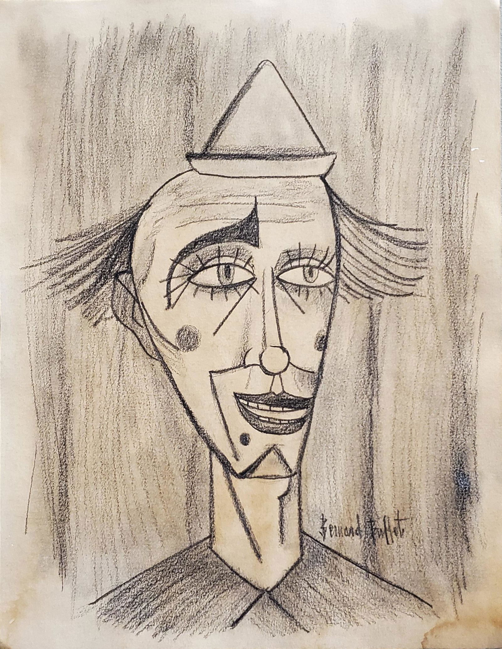 Bernard Buffet Expressionist Clown French Portrait Art (1 of 1)