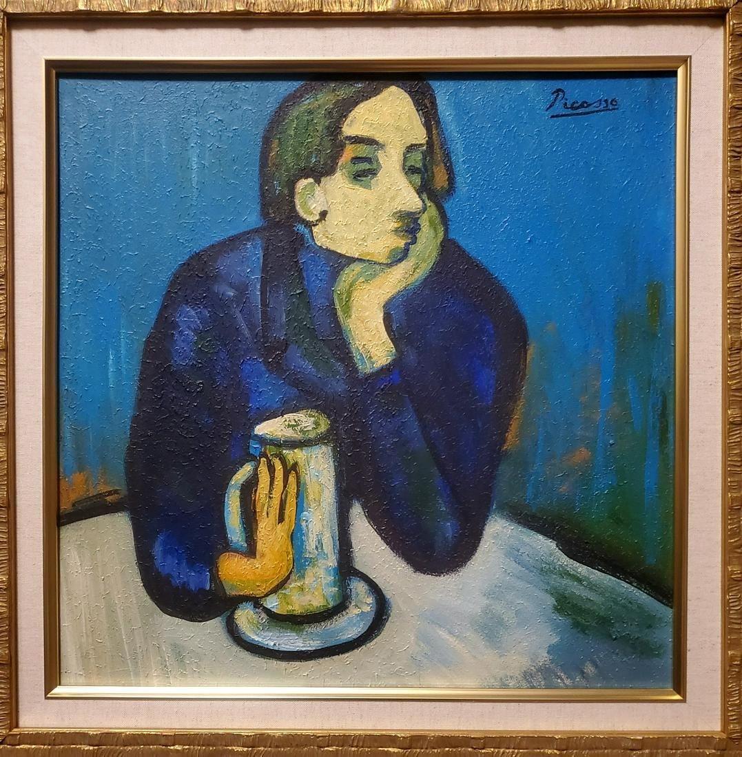 Pablo Picasso Blue Period Interior Male Hombre Spanish (1 of 3)