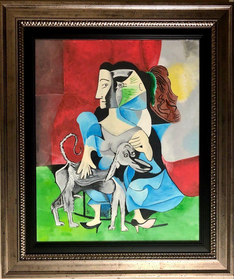 Pablo Picasso Cubist  Spanish Abstract Oil Female Mujer (1 of 3)