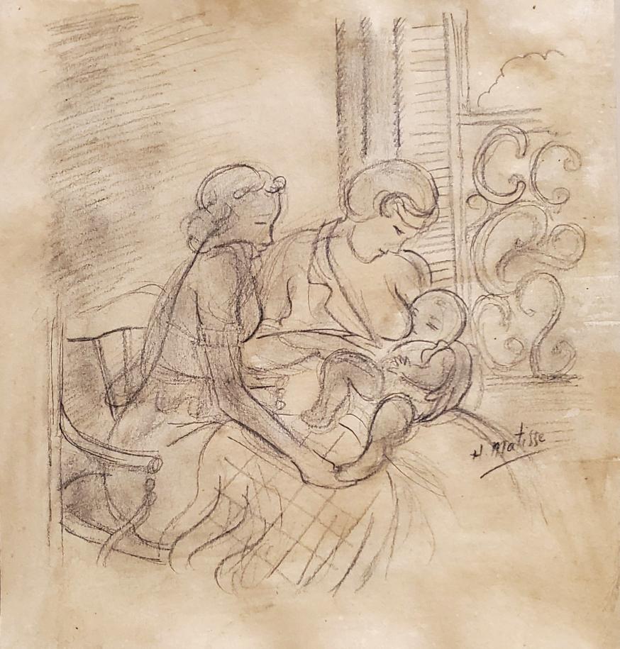 Henri Matisse Drawing Mother Child French Art Family (1 of 1)