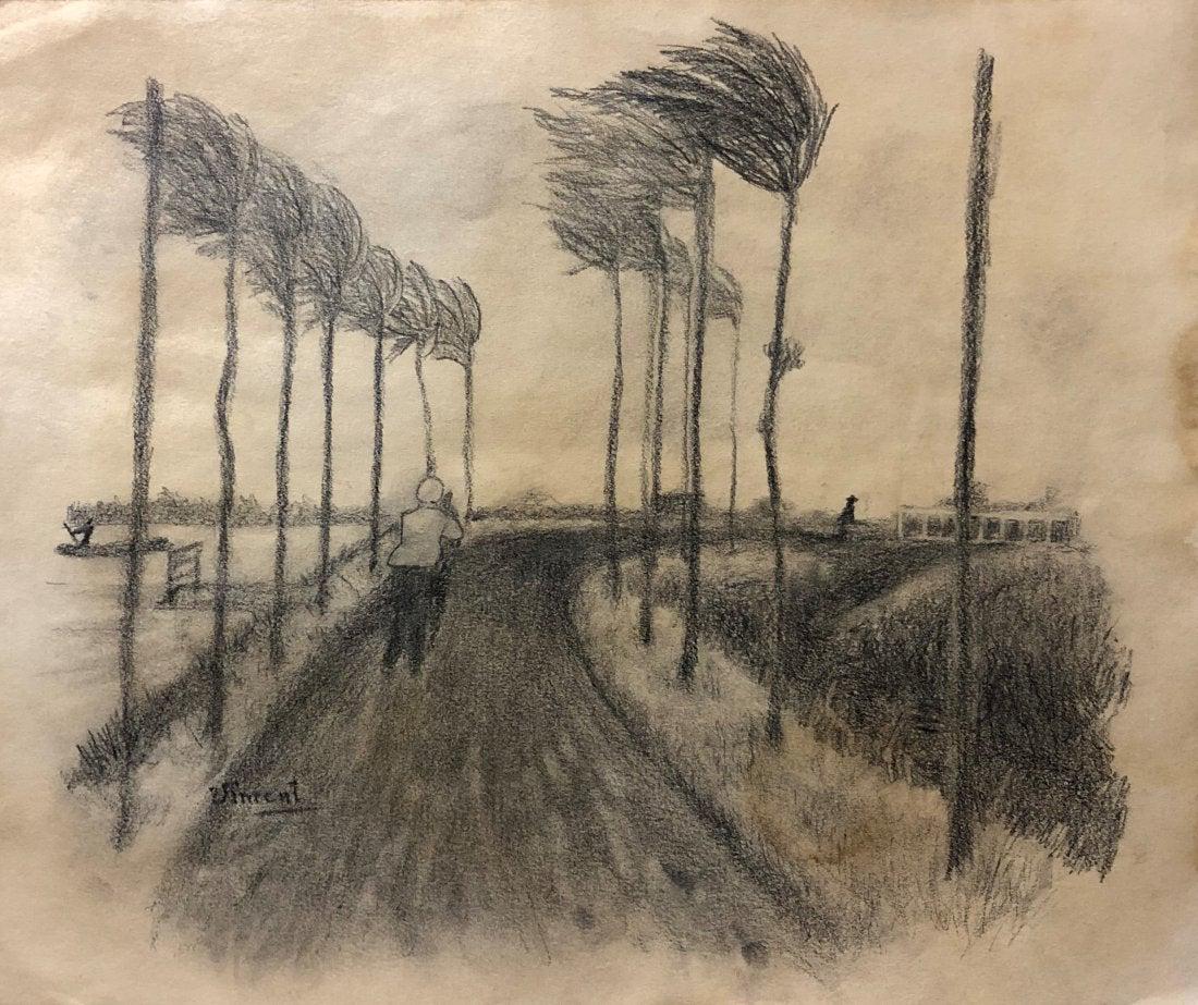 Vincent Van Gogh Drawing Landscape Dutch Farmer (1 of 1)