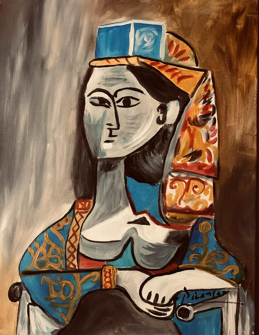 Pablo Picasso Spanish Cubism Abstract Female Portrait Oil Canvas (1 of 1)