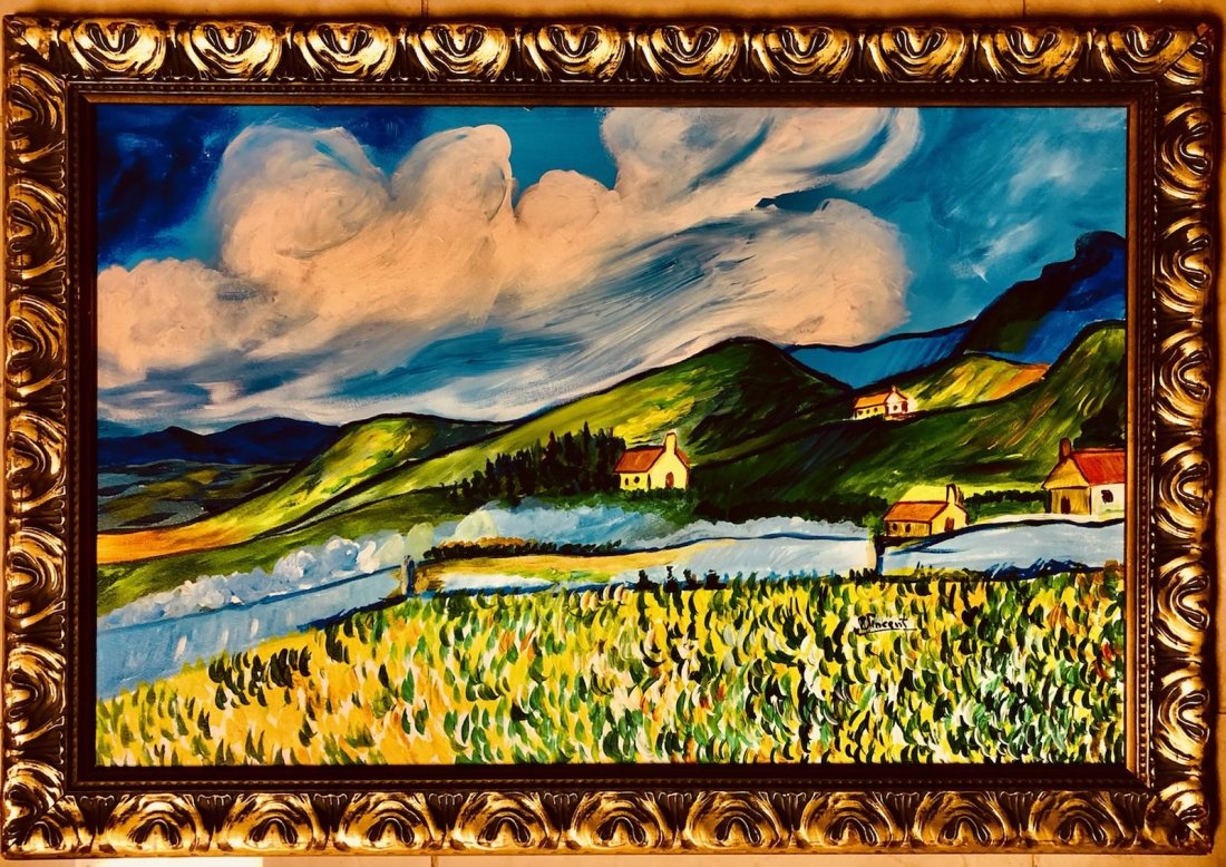 Vincen Van Gogh Dutch Impressionist Landscape Field Oil (1 of 2)