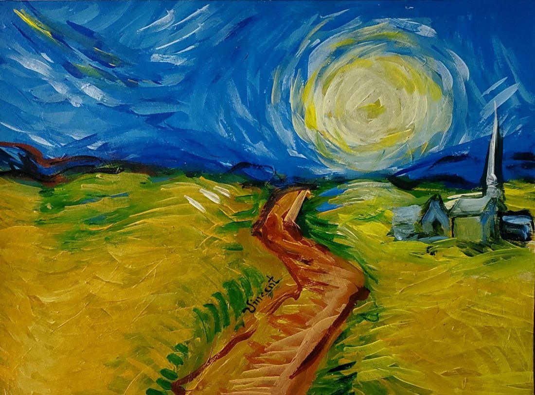 Vincent Van Gogh Hand Painted Signed Dutch Impressionist Landscape (1 of 1)