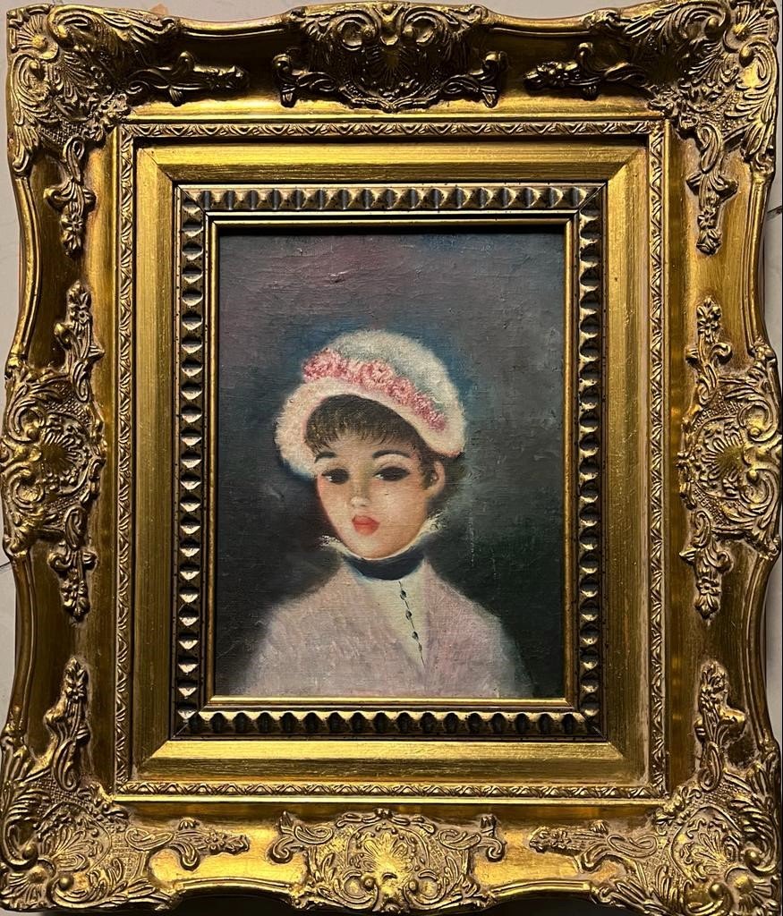 Pierre Auguste Renoir French Impressionist Female Portrait: This lot consists of a Impressionist oil on canvas.The painting depicts a portrait of a women in the style of Pierre Auguste Renoir. An innovative artist, Pierre-Auguste Renoir was born on February 25
