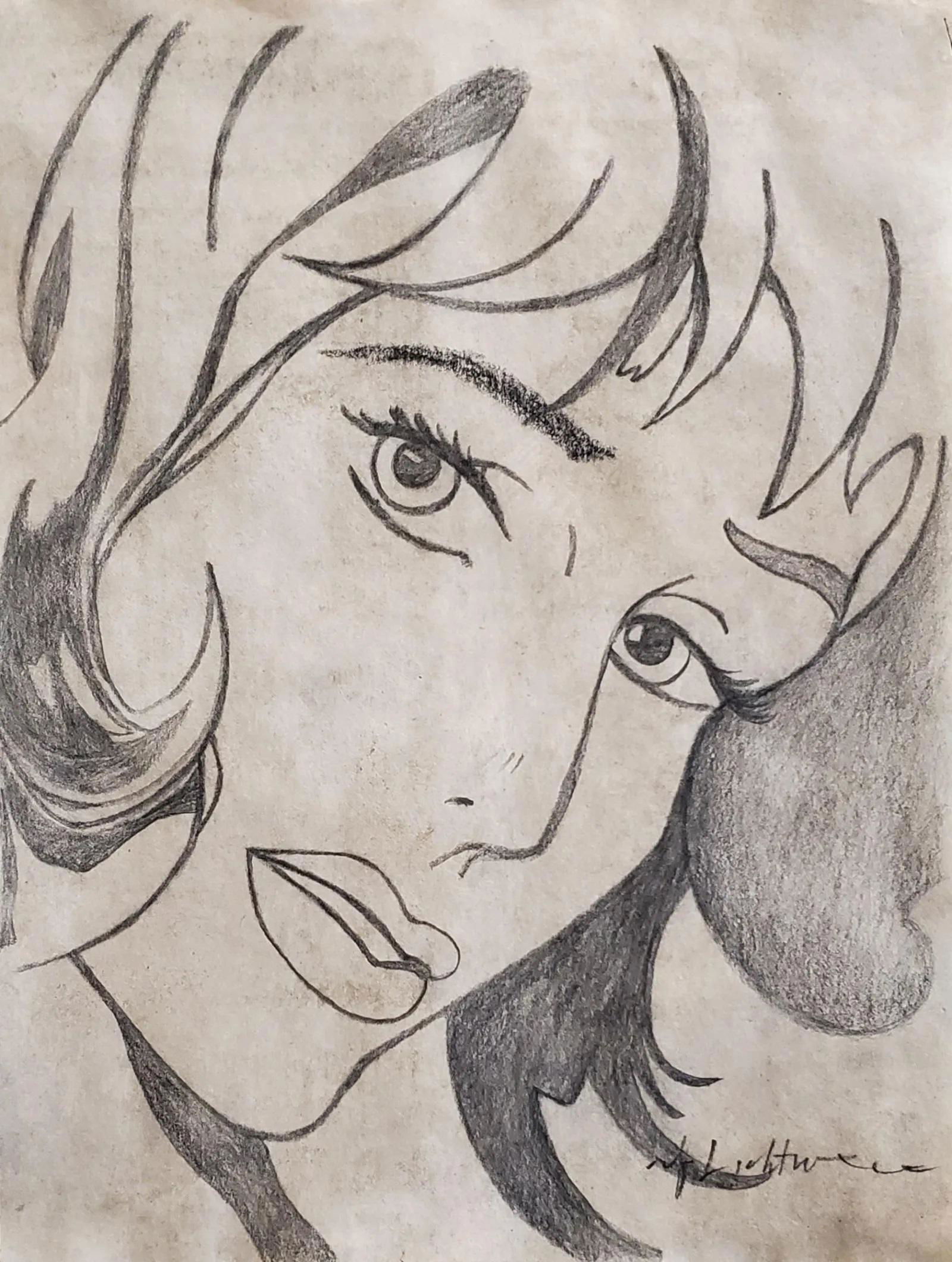 Roy Lichtenstein Women Female Pop Art Women Love NY: This lot consists of a hand drawn graphite on paper pop art in the style of Roy Lichtenstein. Roy Fox Lichtenstein (October 27, 1923 - September 29, 1997) was an American pop artist. During the 1960s,