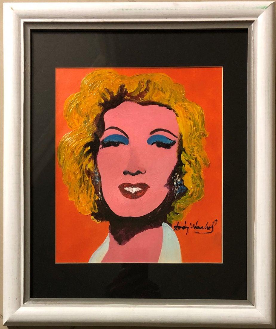 Andy Warhol Women Women Female Portrait NY Art.: This lot consists of a hand-painted mixed media on paper pop art with colorful vibrant women portrait. Painting is in the distinct style of Andy Warhol. Andrew was born Andrew Warhola; August 6, 1928 
