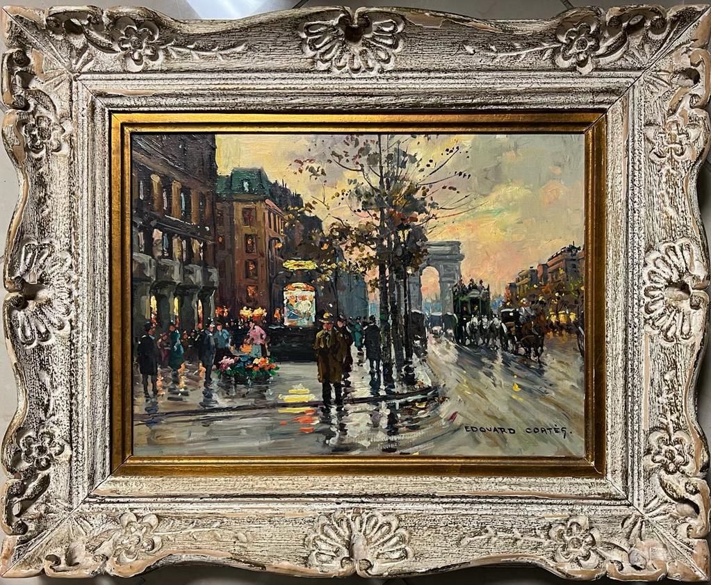 EDOUARD LEON CORTES FRENCH IMPRESSIONIST PARIS OIL CANVAS: This lot consists of a hand painted oil on canvas in the style of Edouard Leon Cortes (1882â€“1969) was a French painter of French and Spanish ancestry. He is known as "Le PoÃ¨te Parisien de la