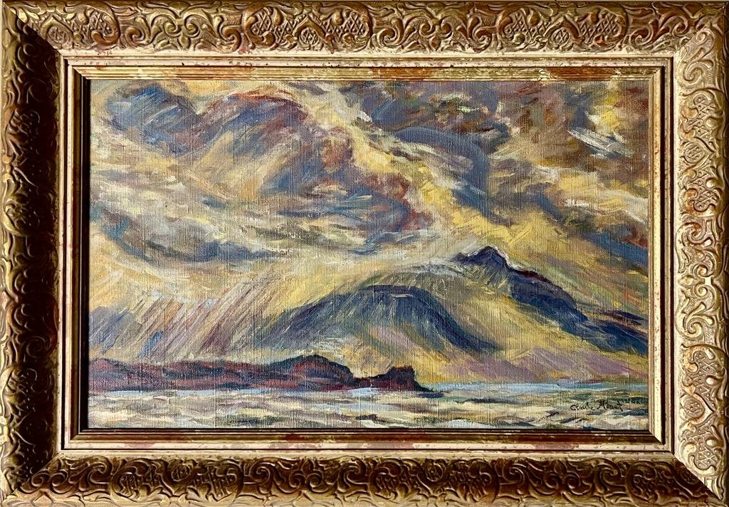 Claude Monet French Impressionist Landscape Mountains River Oil on canvas: This lot consists of hand painted impressionism oil on canvas in the style of Claude Monet. Oscar Claude Monet (14 November 1840 - 5 December 1926) was a founder of French Impressionist painting, and