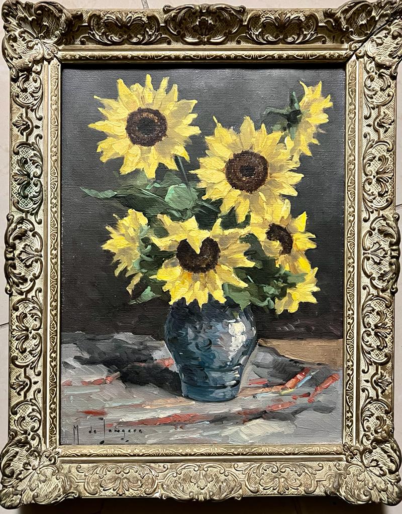 Marinus Johannes de Jongere Impresionist Dutch Oil Canvas Vincent Van Gogh Homage.: This lot consists of hand painted impressionism oil on canvas by Marinus Johannes (de Jongere) Drulman (1912-1978).His paintings has been auctioned in the most prestigious auction houses such as Sothe