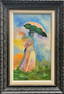 Claude Monet Impressionist French Female Women Umbrella Landscape Oil on Canvas