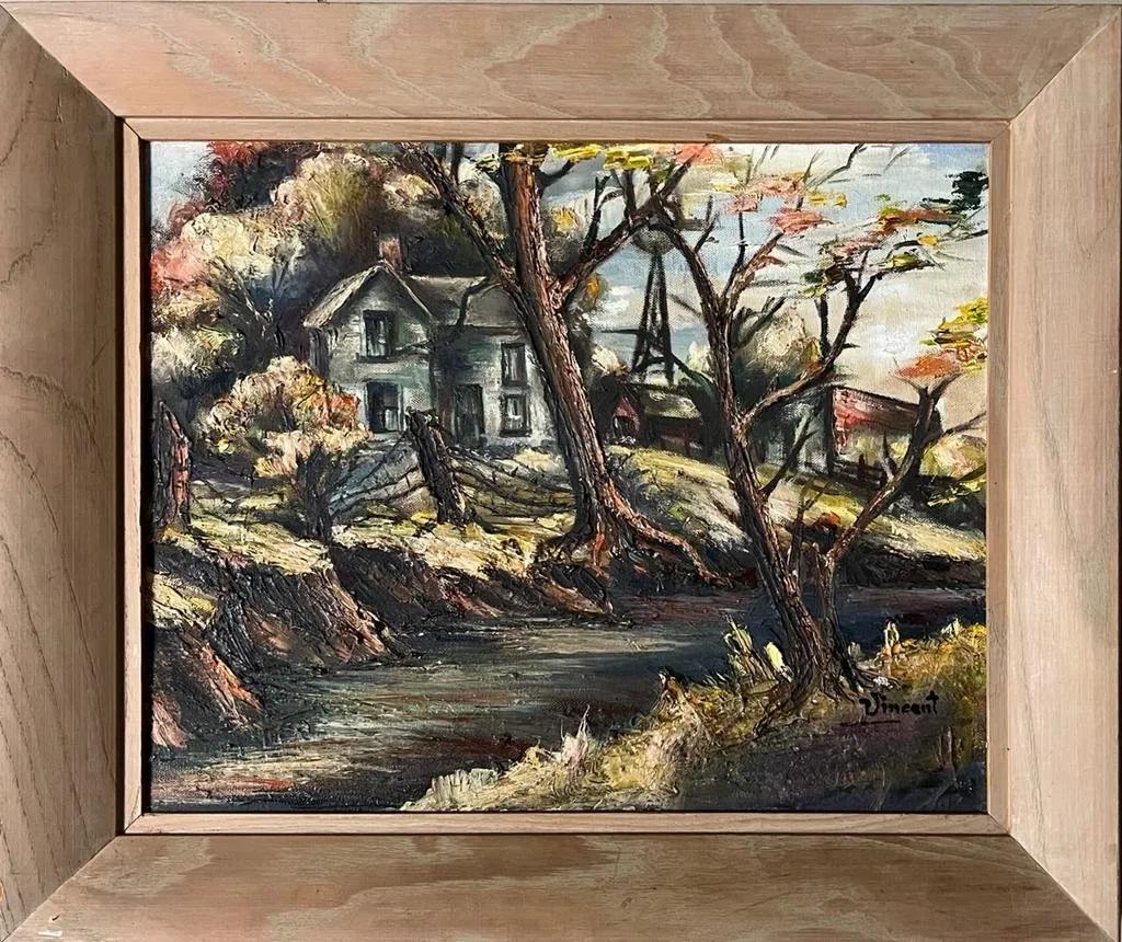 Vincent Van Gogh Landscape Impressionist Dutch Oil on board. (1 of 4)