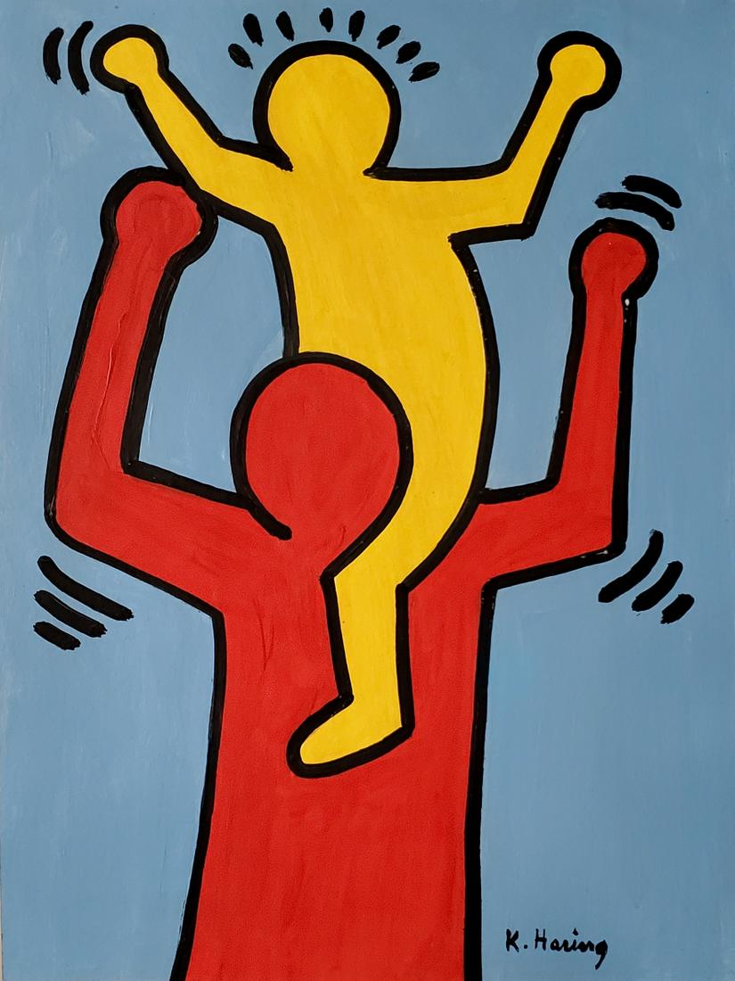Keith Haring Pop Art Hand Painted Street Art (1 of 1)