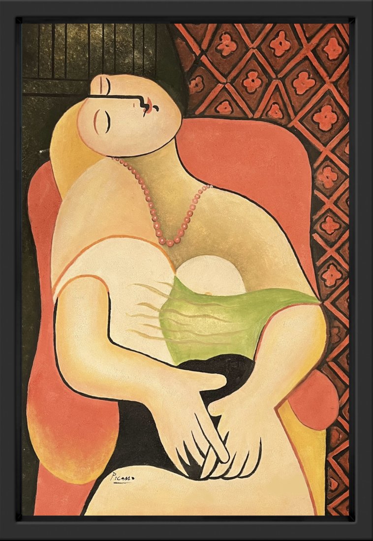 Pablo Picasso Cubist Cubism Female Mujer Madame Portrait Style of Hand painted Oil Canvas (1 of 5)
