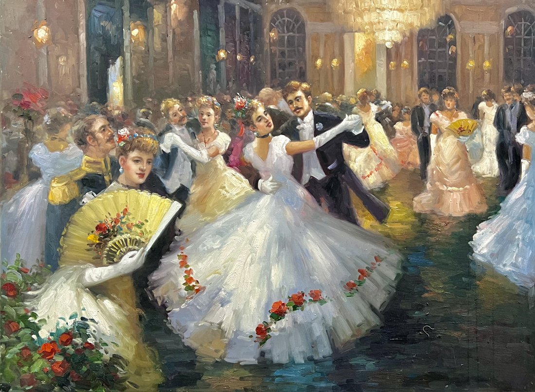Pierre Auguste Renoir Style of Monet Degas era Large Painting Oil on Canvas: This lot consists of a large oil on canvas painting. It has been part of an important collection for over 15 years. The lot depicts an impressionist painting in the style of/school of Pierre Auguste R