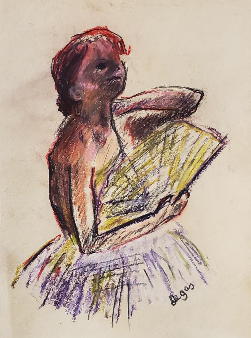 Edgar Degas Hand Painted Impressionist Ballerina Dancer Ballet (1 of 1)