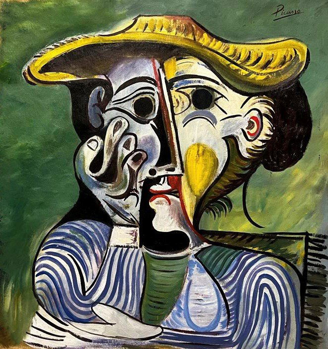 Pablo Picasso Cubism Mujer Women Monet Manet Miro Era Spanish Oil on canvas (1 of 1)