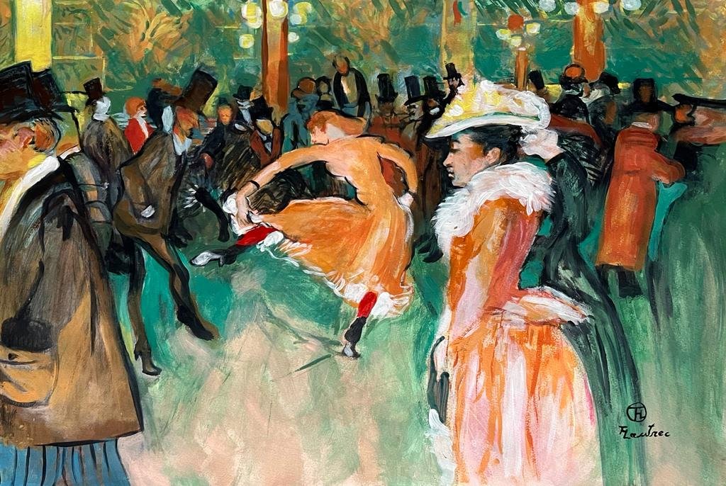 Henri de Toulouse-Lautrec French Impressionist Dance Ballerinas Degas Monet era Oil on paper (1 of 2)