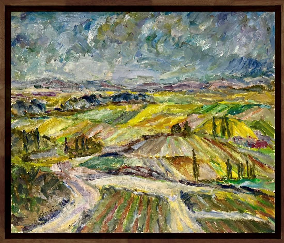 Vincent Van Gogh Dutch Impressionist Landscape Styleof Monet Oil on hard board. (1 of 2)