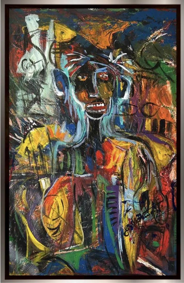 Jean Michel Basquiat Pollock Rothko Style Abstract Expressionist NY Oil on canvas large. (1 of 7)