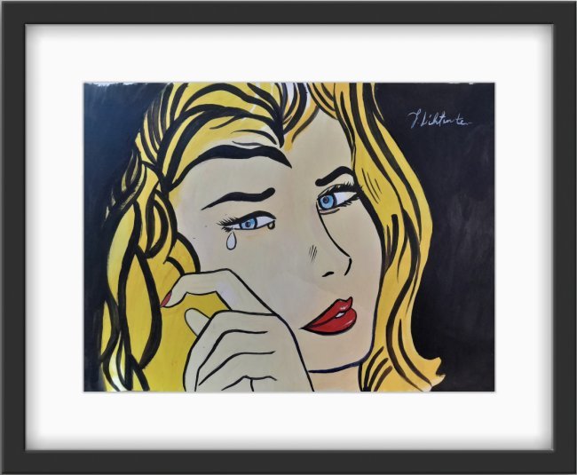 Roy Lichtenstein Pop Art New York Female Women Pop Art Hand painted Drawing (1 of 6)