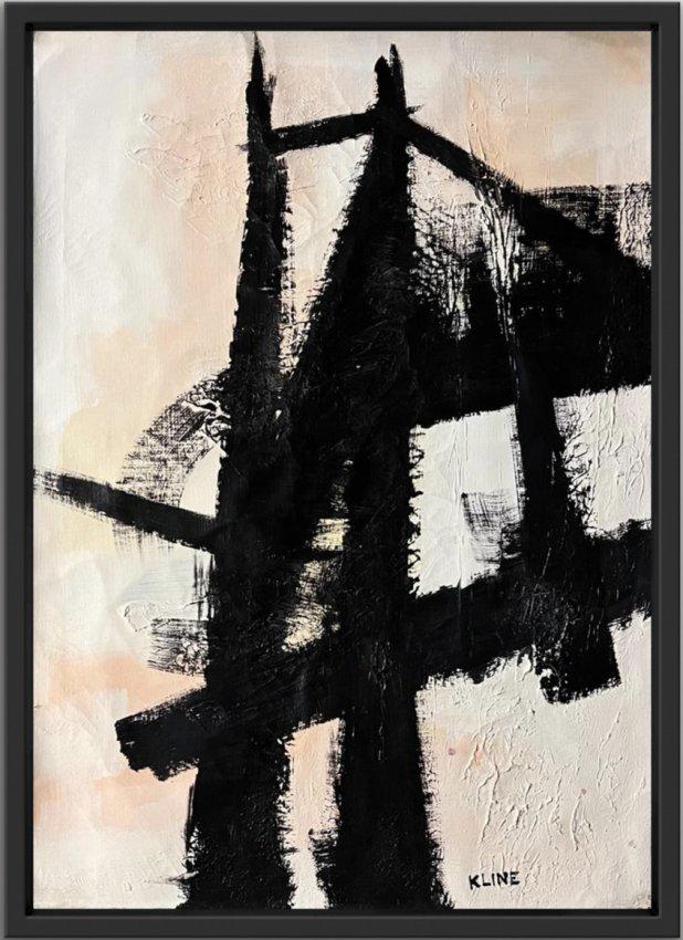 Franz Kline Abstract Expressionist Black White Pollock De Kooning era Oil on canvas (1 of 6)