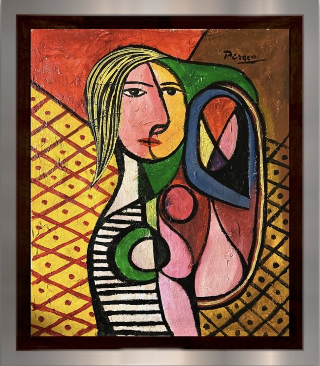 Pablo Picasso Mujer Female Portrait Spanish Cubist Miro Dali Van Gogh era style of oil on canvas (1 of 7)