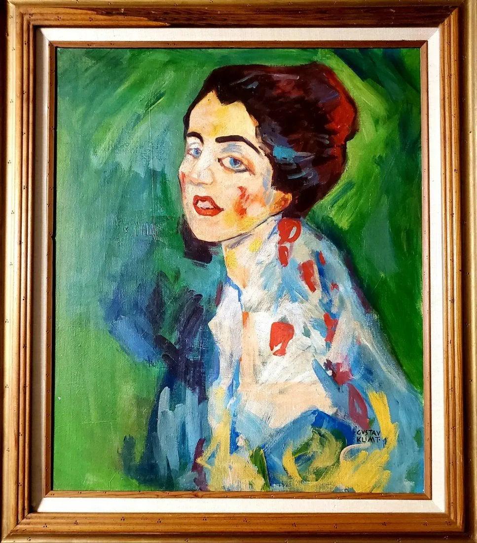 Gustav Klimt Female Women Portrait Austrian Art hand painted oil on canvas (1 of 3)