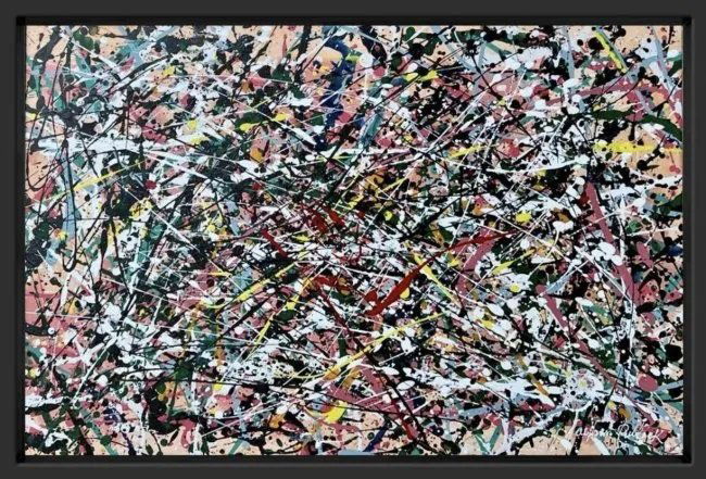 Jackson Pollock Abstract Expressionist Mark Rothko Era NY Art Style Oil on canvas (1 of 5)