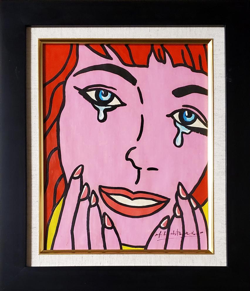 Roy Lichtenstein hand painted Pop Art NY Warhol Era Women Portrait (1 of 3)