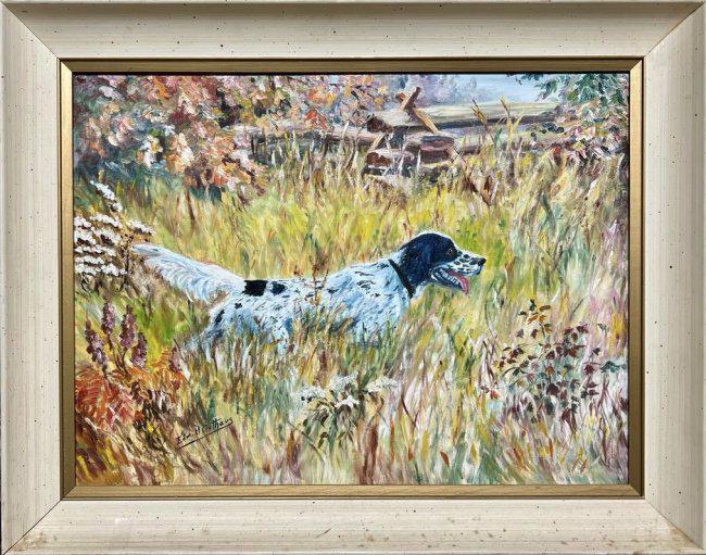 Edmund Henry Osthaus German American English Setter Oil canvas painting. (1 of 7)