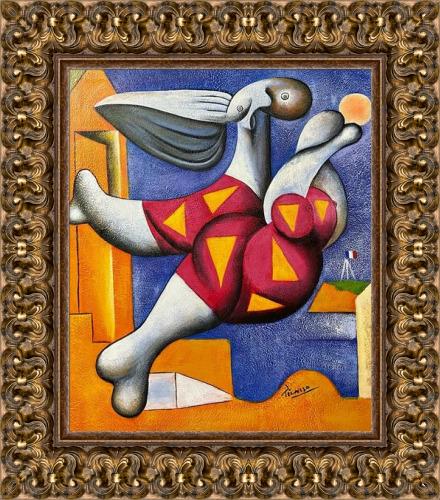 Pablo Picasso Cubism Surrealism Abstract Spanish Miro Dali Era Style of Hand Painted Oil C. (1 of 2)