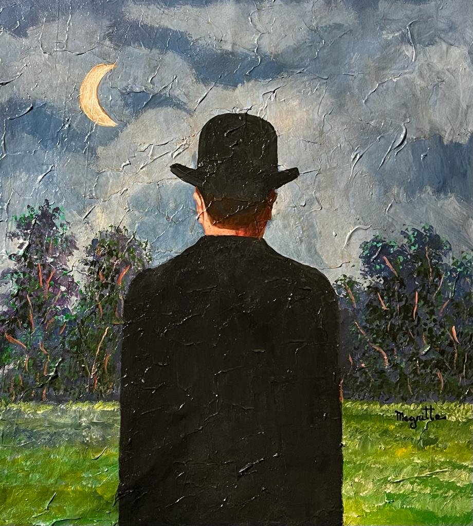 Rene Magritte Surrealism Style of Landscape Male Miro Dali Yves Tanguy era. Hand-painted Oilcanvas (1 of 1)