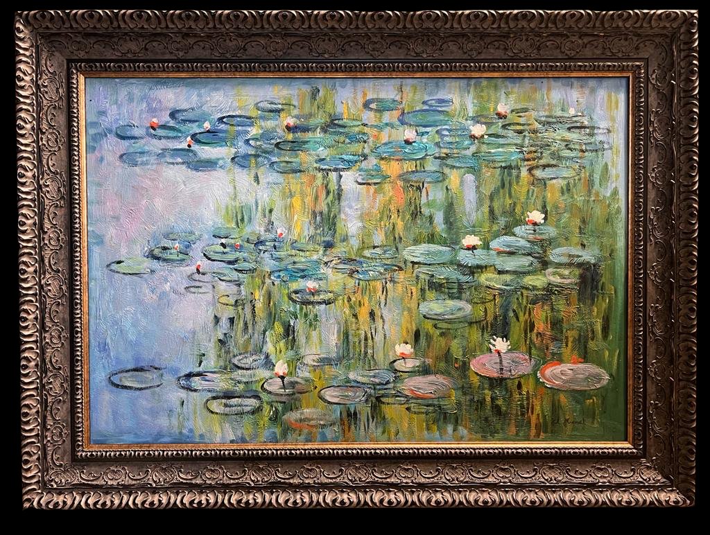 Claude Monet French Impressionist styleof lilies Landscape Flowers Monet Picasso era Larg OIL CANVAS (1 of 8)